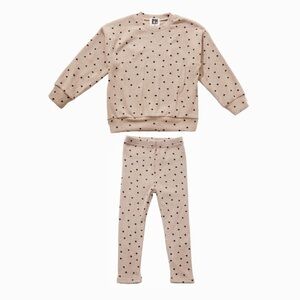 Petite Hailey sweatshirt set beige hearts size 5T